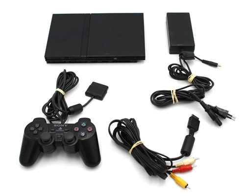 Playstation 2 - Slim - Black - Console - SNR FC7559640 (B Grade) (Used)